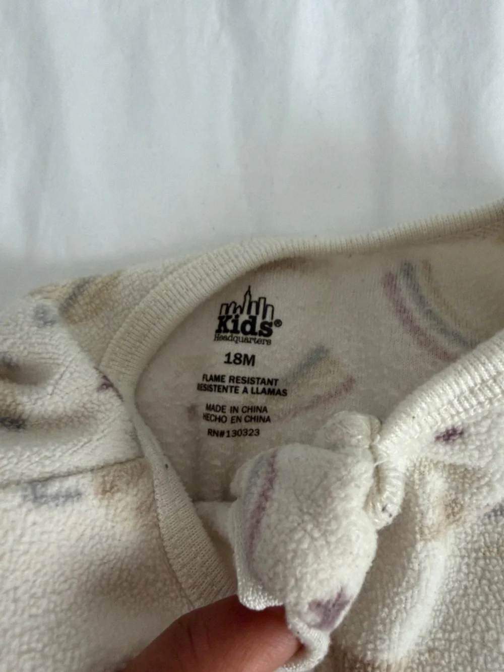 Kids Beige Space-Print Footed One-Piece and sweater 12 months